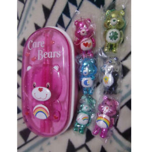 Care Bear Plastic Container Lunch Box Mascot Ball Chains Chopsticks New Pink