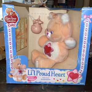 Vintage Care Bear Cousin Cub Lil Proud Heart Cat Rare New in Box 1980's Kenner