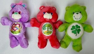 Vintage Lot Of 3 Care Bears Plush Environmental Share & Friend + Good Luck Bear