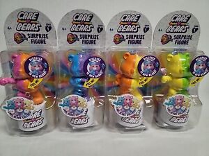New Care Bears Peel N’ And Reveal Mystery Blind Bag Surprise Figure Lot of 4 NEW