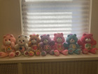 Vintage 1991 1990’s Care Bears Plush Lot Of 7