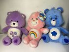 Care Bear Lot of 3 02-16 -  Pink Rainbow Cheer - Blue Rain Grumpy - Purple Share