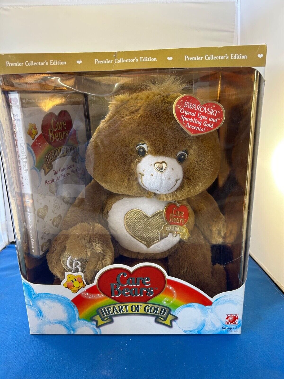 2008 Care Bears Heart of Gold Swarovski Crystal Eyes Gold Edition