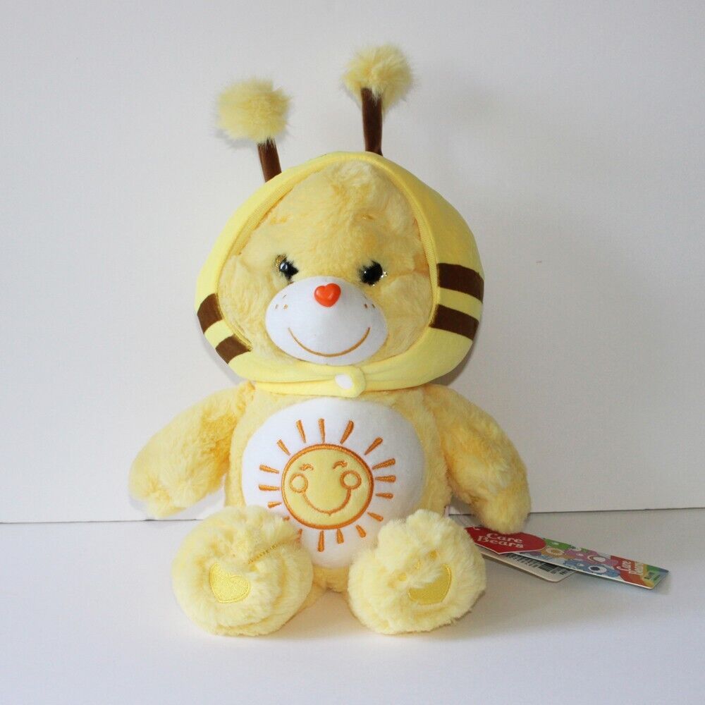 Plush 13" Funshine Bear - Care Bear in bumblebee hood - glitter eyes