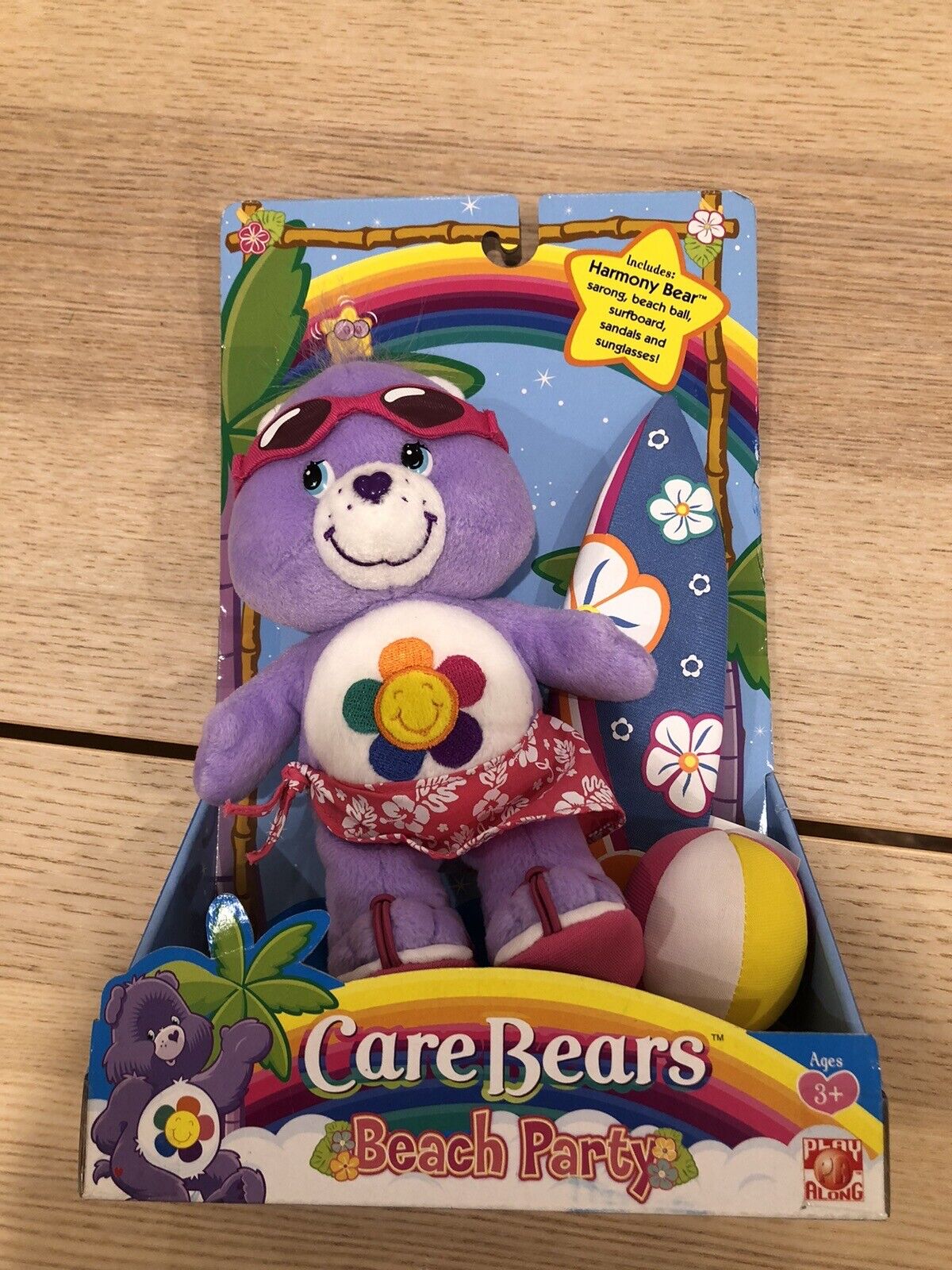2005 Jakks Pacific Care Bears Harmony Bear Beach Party In Original Package New