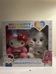 ? Hello Kitty and Friends x Care Bears Cheer Bear Plush Set Duo Brand New ?