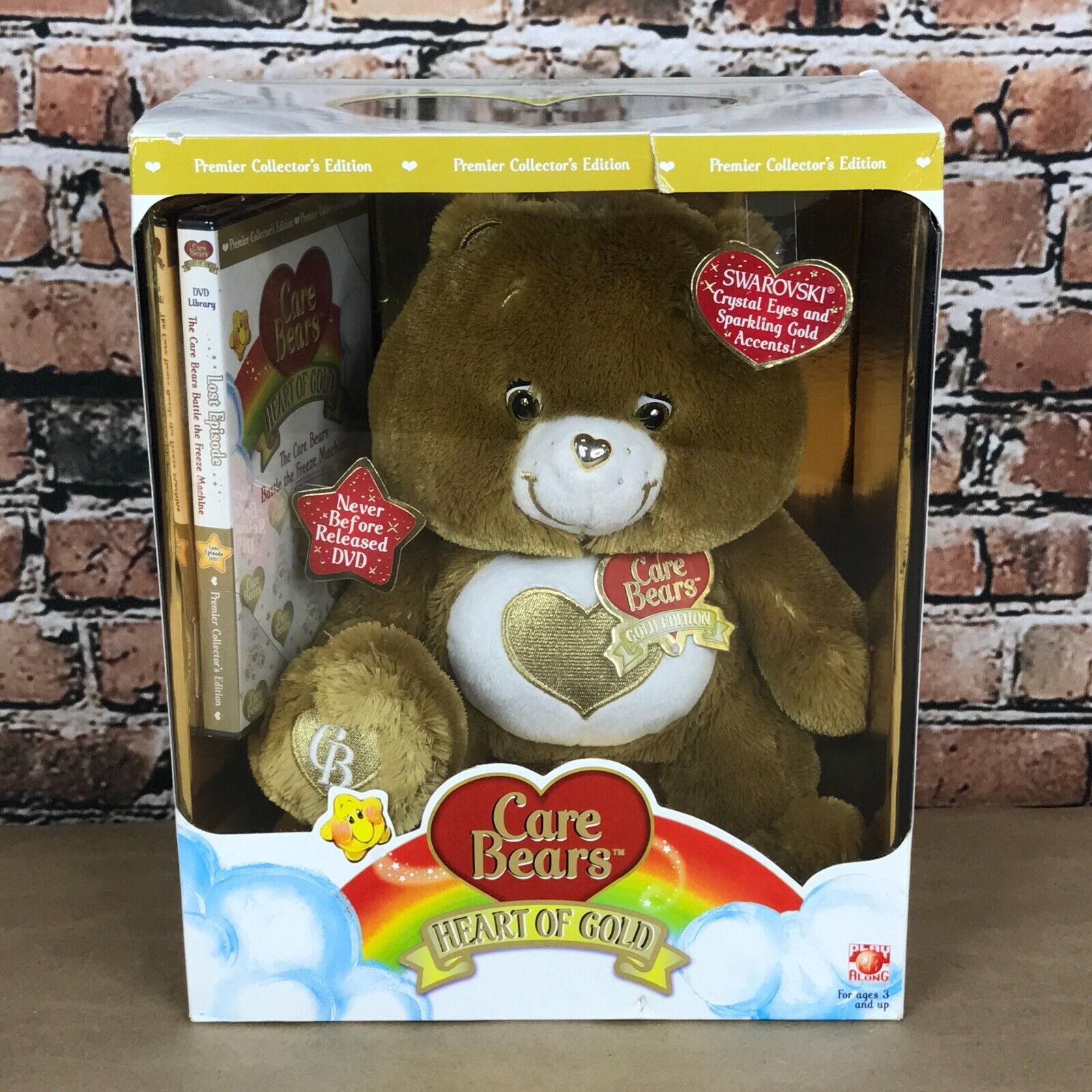 2008 Care Bears Heart of Gold Swarovski Crystal Eyes Gold Edition