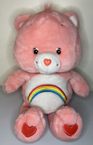 2002 TCFC CareBear 27” Cheer Bear  Talking Plush Rainbow Pink 2002 DOES NOT TALK