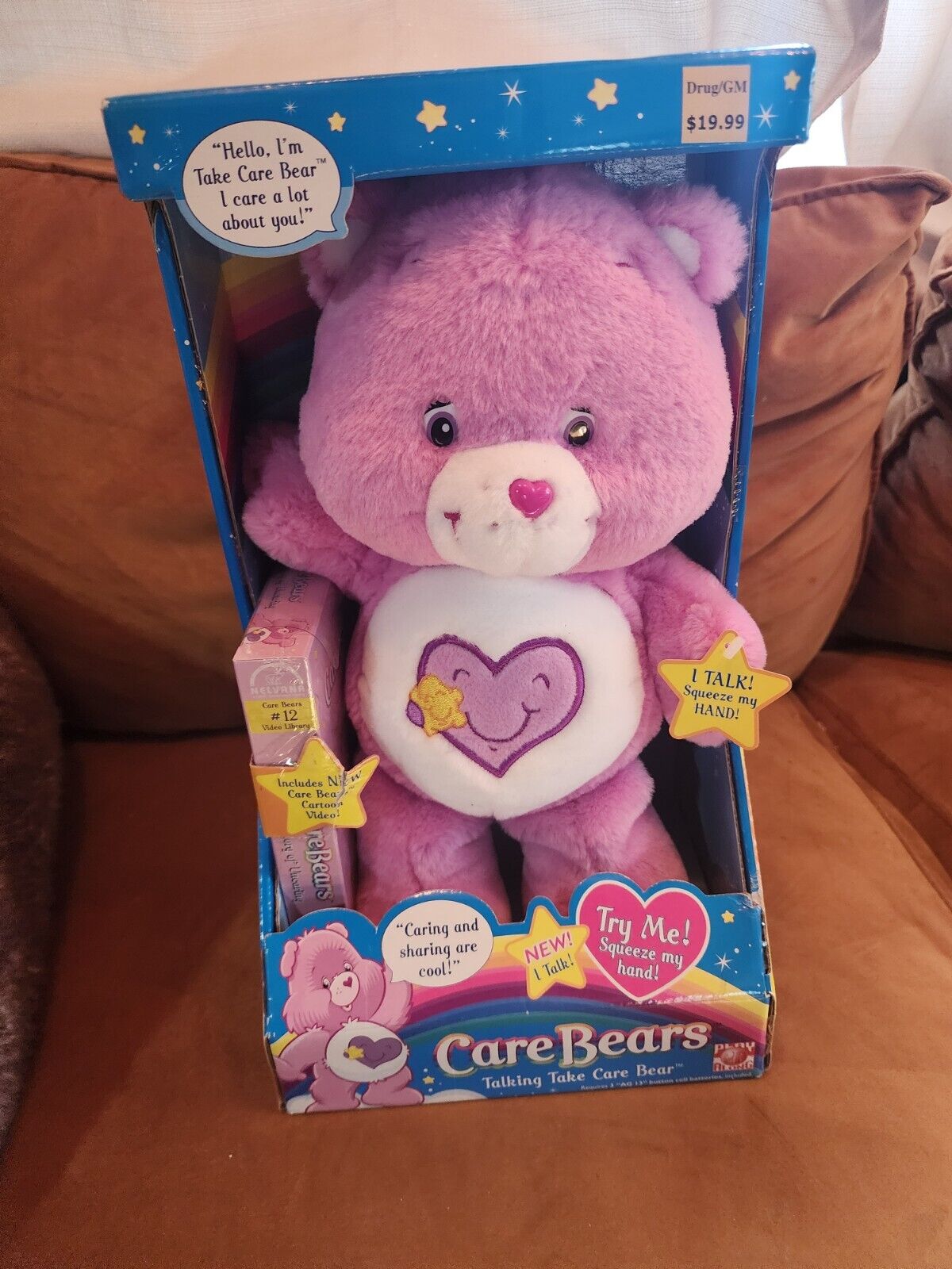 Care Bears Talking Take Care Bear Plush Talks With VHS Movie Play Along 2004