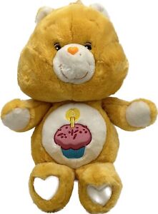 Vtg Care Bears 16” Birthday Bear Yellow 2002 Cupcake Plush Stuffed Animal Core