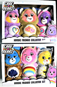 NIB Care Bears Hoodie friends collector Complete set of 6 12in Plush bear toy