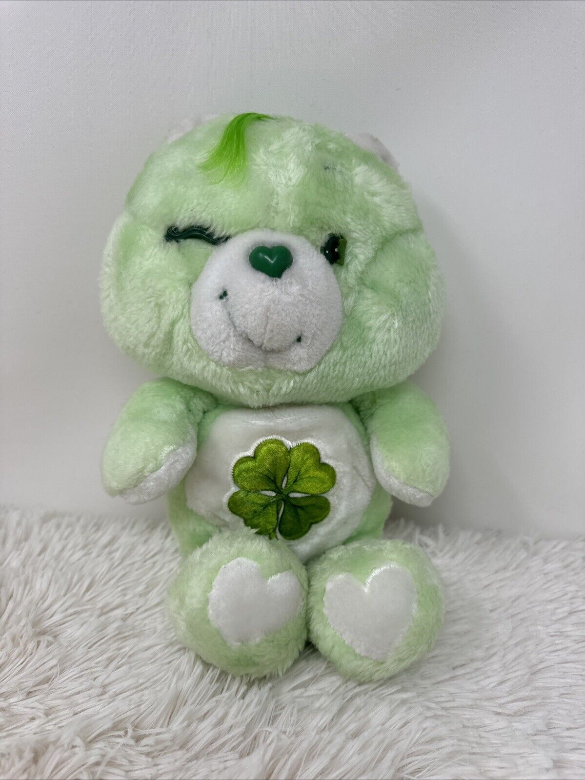 Vintage Care Bears 13” Good Luck Bear Plush Sleepy Green 1980s Kenner 1983