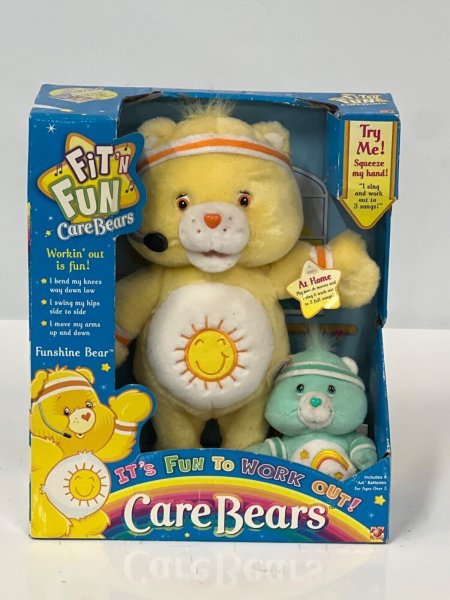 Fit N Fun Care Bears Funshine Bear Plush & Mini Bear Yellow & Green Sings 3 Song