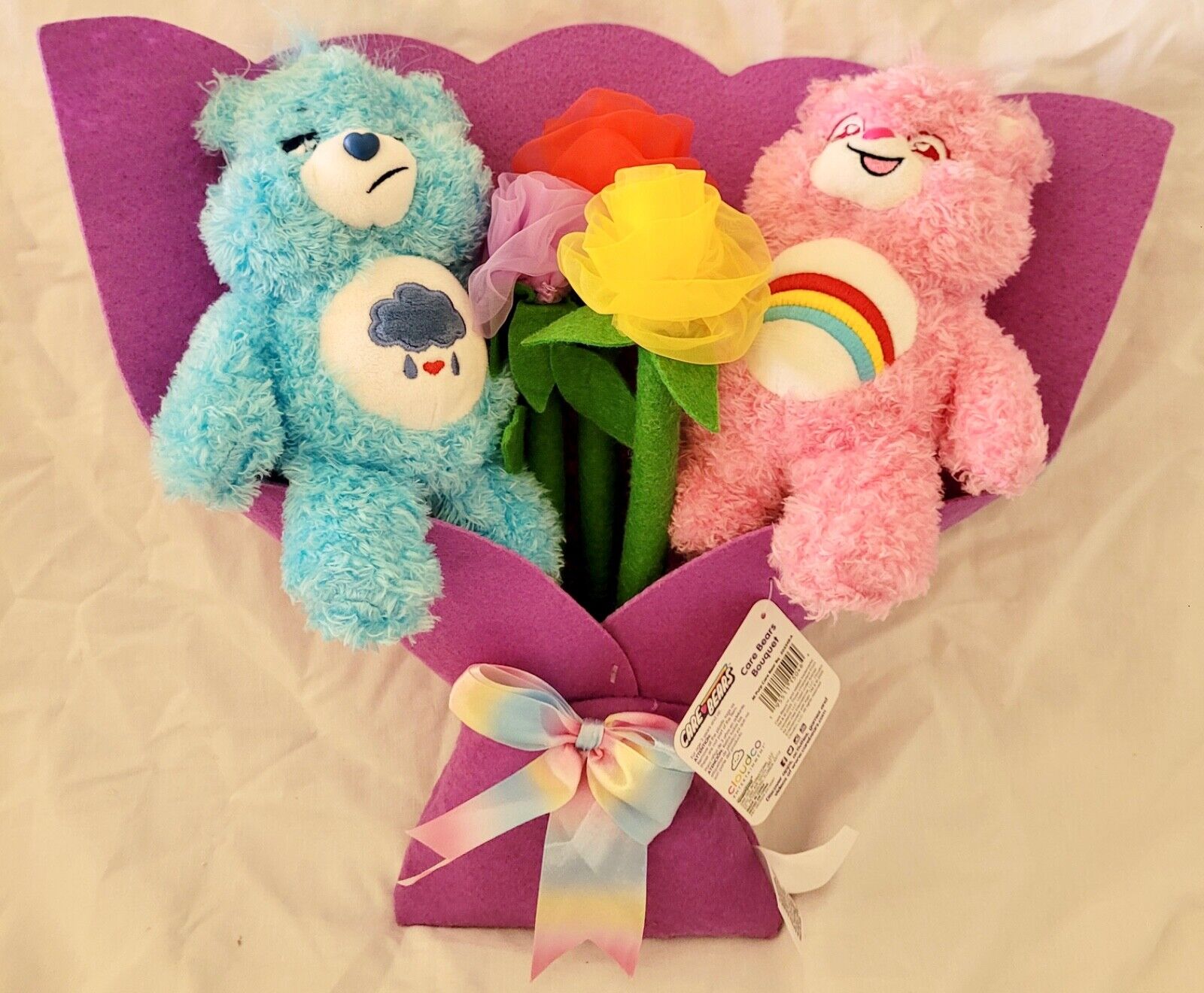 CARE BEARS Grumpy & Cheer 13" Valentine's Plush Bouquet * NEW*