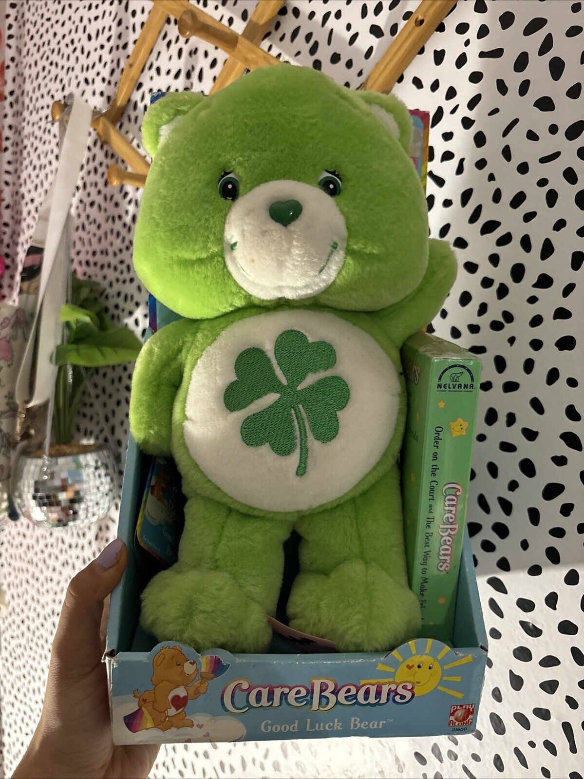 Vintage Care Bears GOOD LUCK BEAR Play Along VHS 2003 | St. Pat's Clover | NIB!