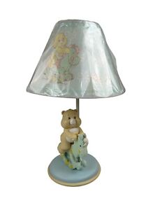 Vintage Care Bears Lamp With Original Shade Sunshine Bear On Rocking Horse