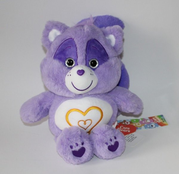 Care Bear Cousin 13" Bright Heart Raccoon plushie with glitter eyes