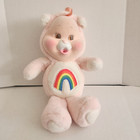 Kenner 1986 Care Bears Cub Cheer Bear Flocked Face Baby Rainbow Vintage