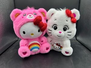 Hello Kitty and Friends X Care Bears Cheer Bear Plush Set LOOSE NO BOX & TAGS