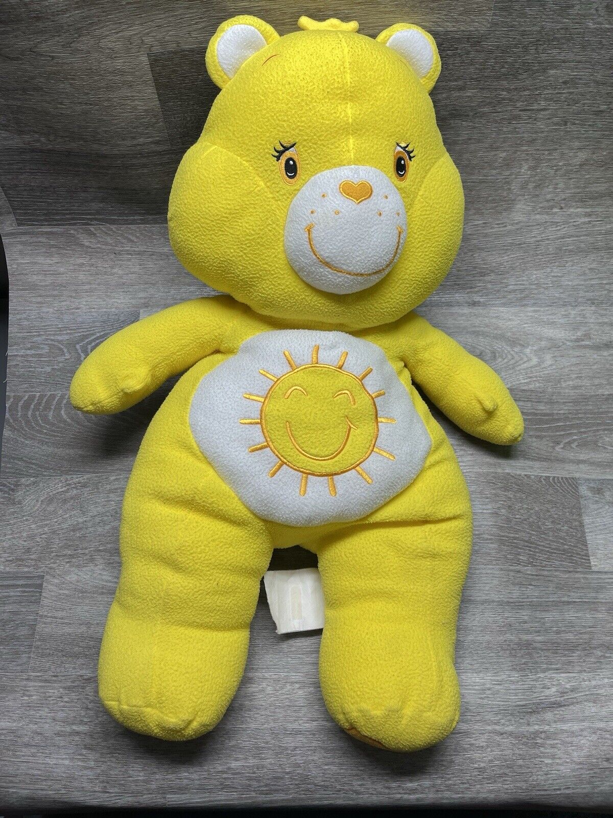 2002 Care Bears 28” Funshine Bear Yellow Plush Cuddle Pillow Vintage
