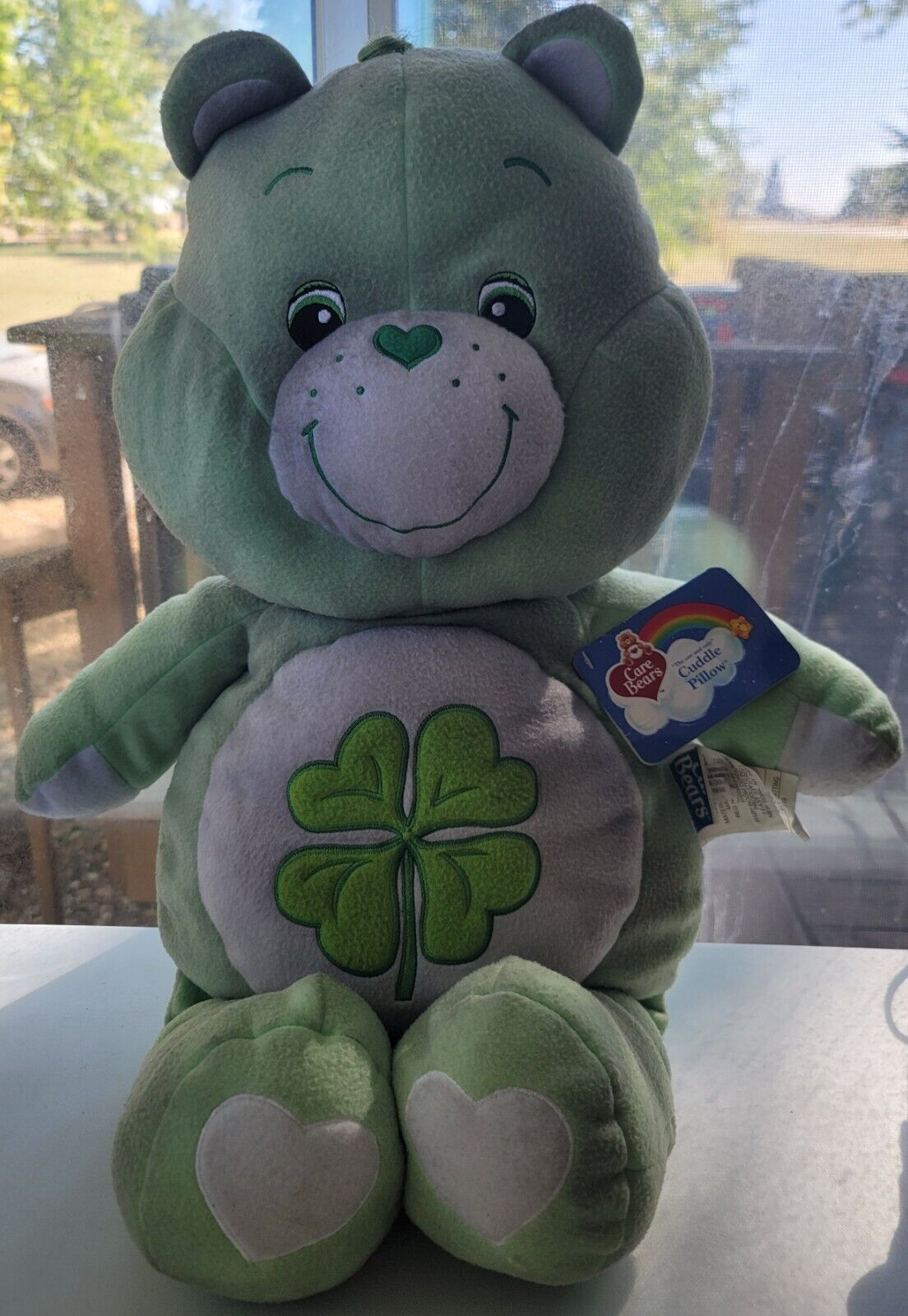 Care Bears Lucky Good Luck Green Plush Stuffed Bear 2002 29” Huge!!!
