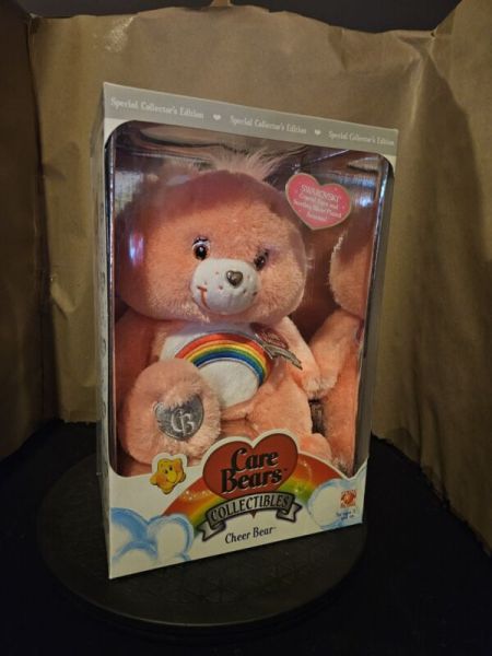 Care Bears Cheer Bear Plush 12" 25th Anniversary Swarovski Crystal 2007 NEW