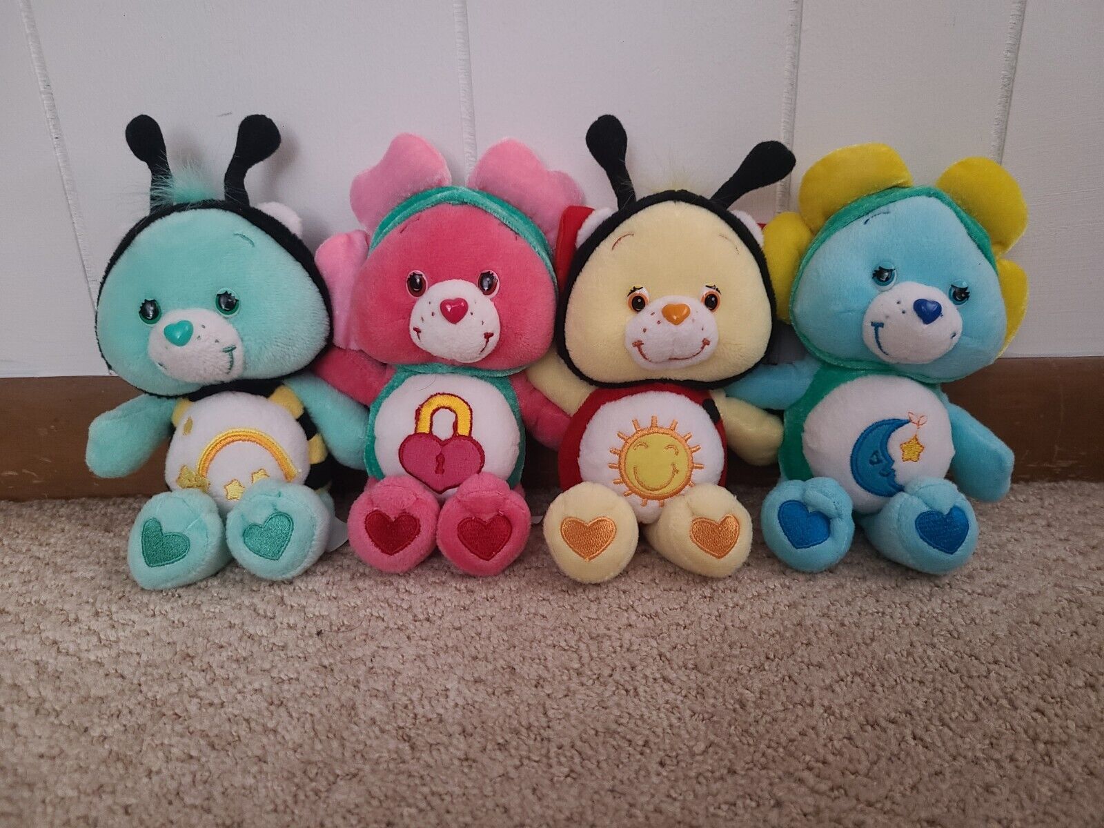 2005 Natural Wonders Care Bears-Wish, Funshine, Secret, Bedtime