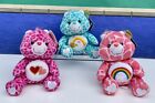 Set of 3 CARE BEARS S2 Special Ed PLUSH 7" Jungle Party LOVE 3 WISH 4 & CHEER 5