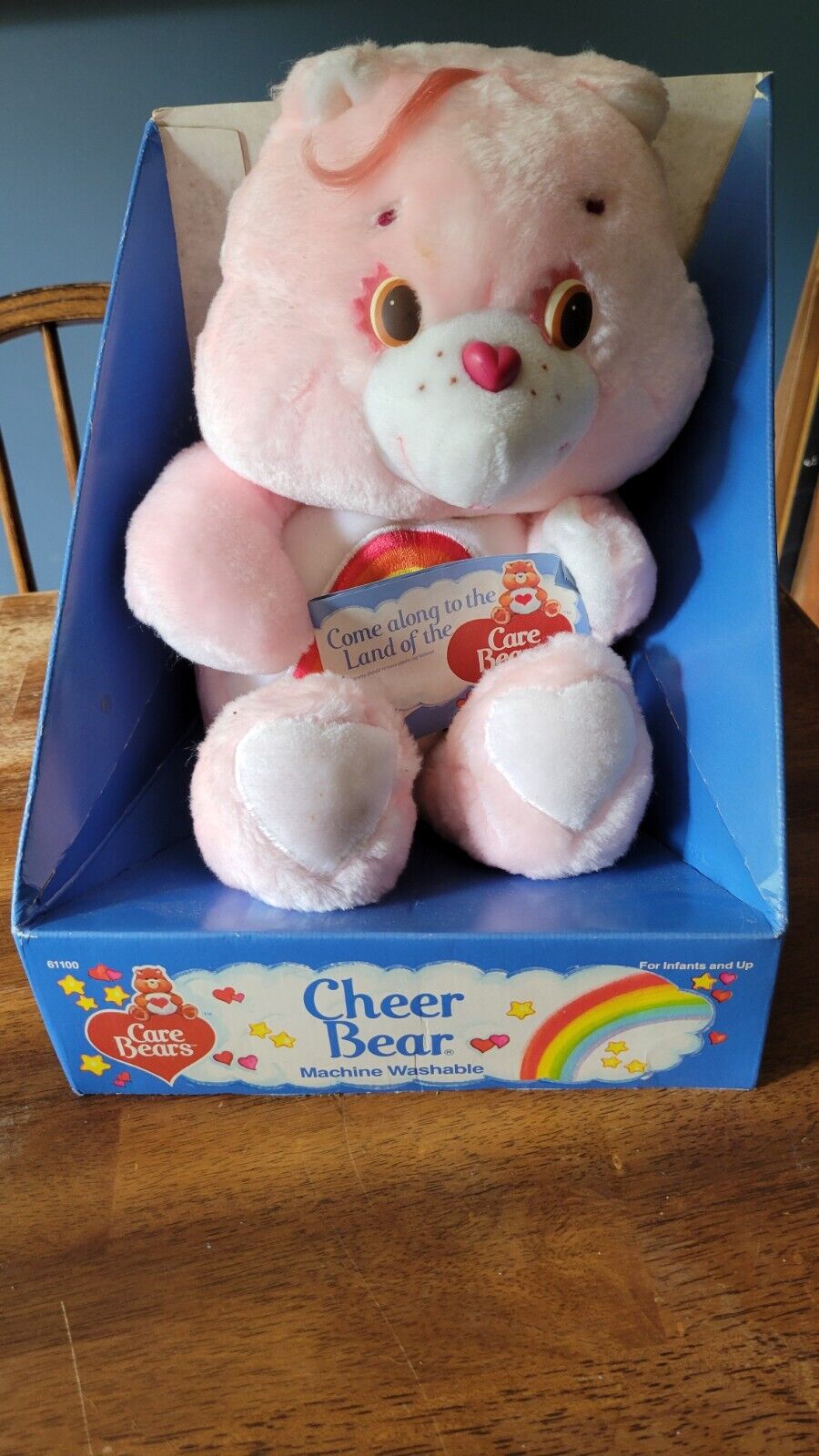 Vintage 1984 Kenner Care Bears Cheer Bear 13" Plush NRFB