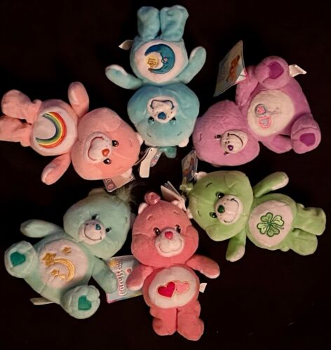 LOT ‘02-‘03 Care Bears Plush Tags LOVE A LOT BEDTIME SHARE FRIEND CHEER GOOD LUC