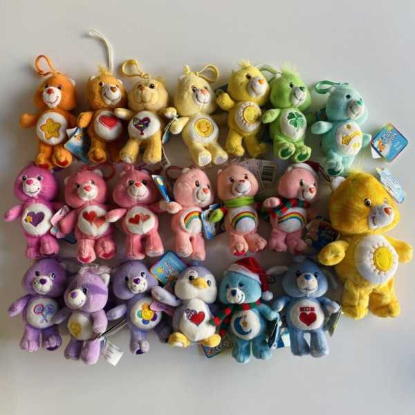 Lot 19 Carebears VTG Plush Clip On Keychain Special Edition Funshine Care Bears
