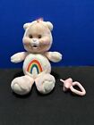 Kenner 1986 Care Bears Cub Cheer Bear Flocked Face Baby Rainbow Vintage