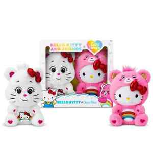 HELLO KITTY AND FRIENDS x CARE BEARS CHEER BEAR BOX SET PLUSH 2PK NEW