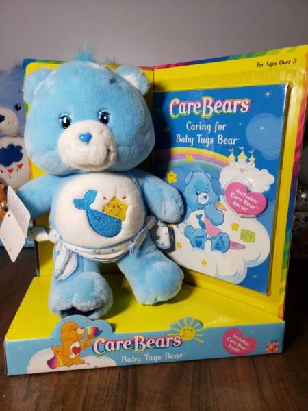 2003 Care Bears Baby Tugs Bear, 10" Plush with Book New in Box