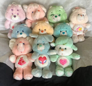 Vintage 1983 Lot of 10 Care Bears And Care Bear Cousins Plush Kenner Toys Set