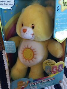 New in Box Care Bears Funshine Sing a Long 2003 Plush 13 inches