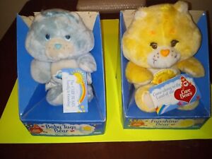 LOT OF 2 VINTAGE EARLY 1980S KENNER CARE BEARS (FUNSHINE BEAR & BABY TUGS)