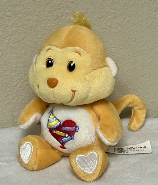 Care Bears Cousin Playful Heart Monkey 8" Plush Beanie 20th Anniversary 2003