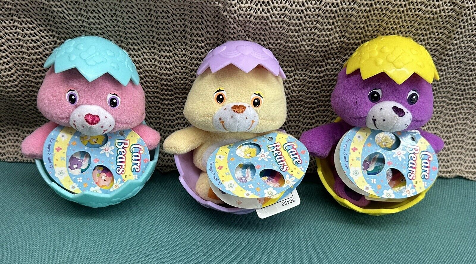 Care Bear Minis Lot Of 3. 2005 4" Easter Egg Hatchling Stuffed Bears