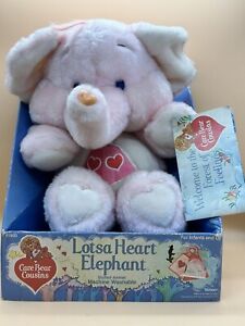 Vintage Kenner Care Bear Cousins 1985 Lotsa Heart Elephant Plush - Boxed