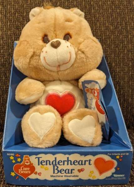 1980s Tenderheart Care Bears in box with tag - Very Clean, Kept in Plastic