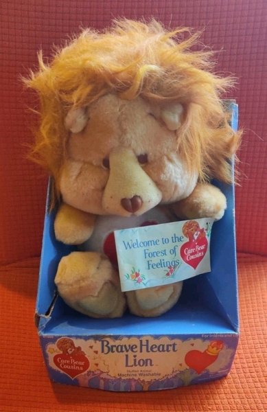 Vintage 1984 Kenner Care Bears Cousins Brave Heart Lion Plush NEW NRFB