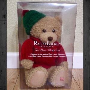 2006 Ralph Lauren Fragrances the Bear That Cares Teddy Bear w Red Sweater in Box