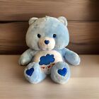 Grumpy Care Bear Plush 2002 Jumbo 26” Blue Cloud Red Hearts Vtg Y2K