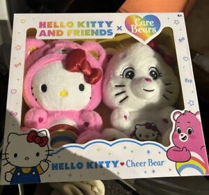 Hello Kitty and Friends x Care Bears Cheer Bear Plush Set Duo NEW EXCLUSIVE