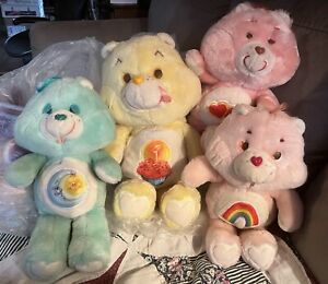 4 Vintage 1983 Care Bears Love a lot - Bed Time - Birthday -Cheer Bear Plush