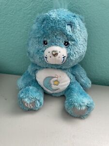 2007 Care Bears Collectibles Bedtime Bear Swarovski Eyes Silver Heart Blue