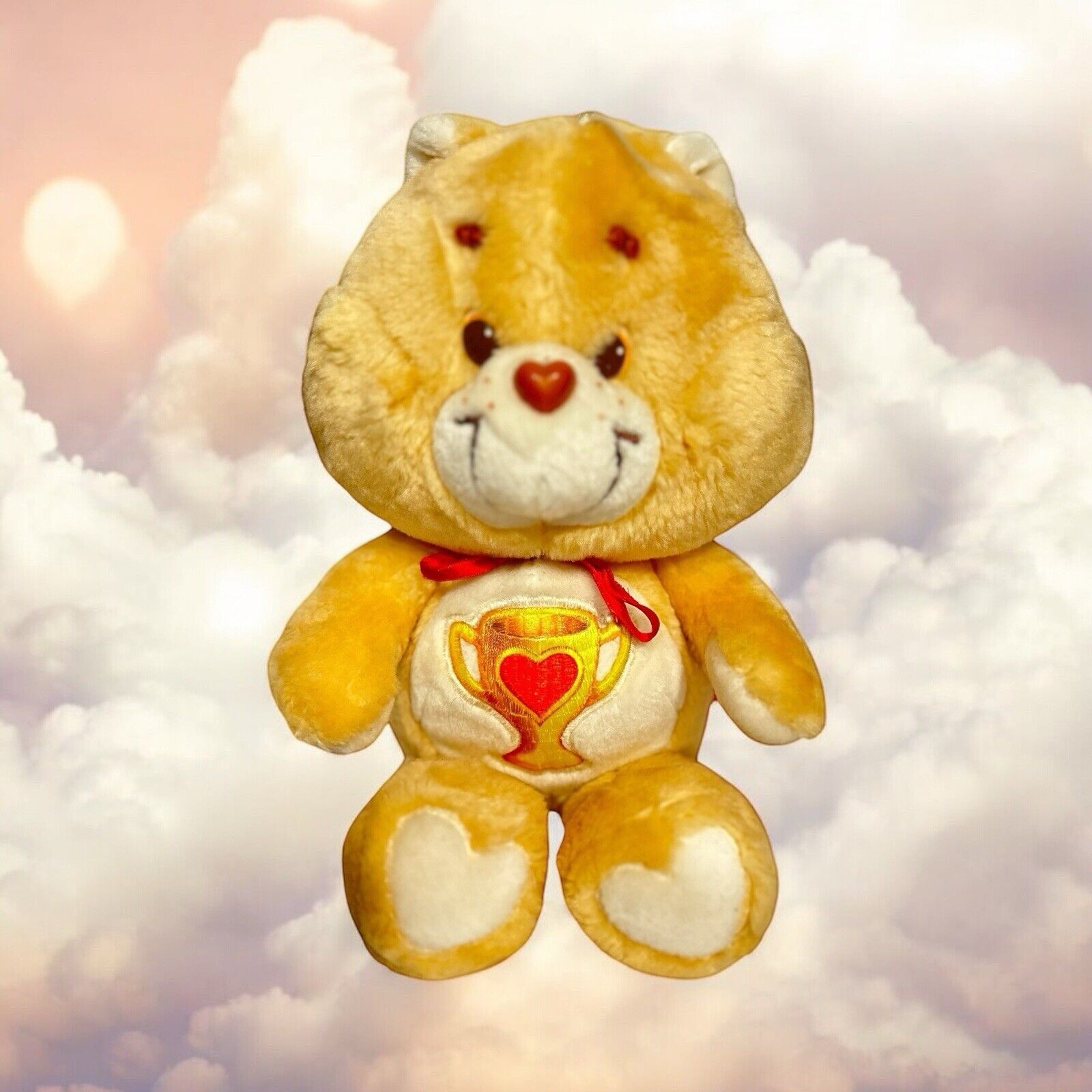 Vintage American Greetings Care Bears 1981-83 Champ Bear Trophy Heart 12" Plush