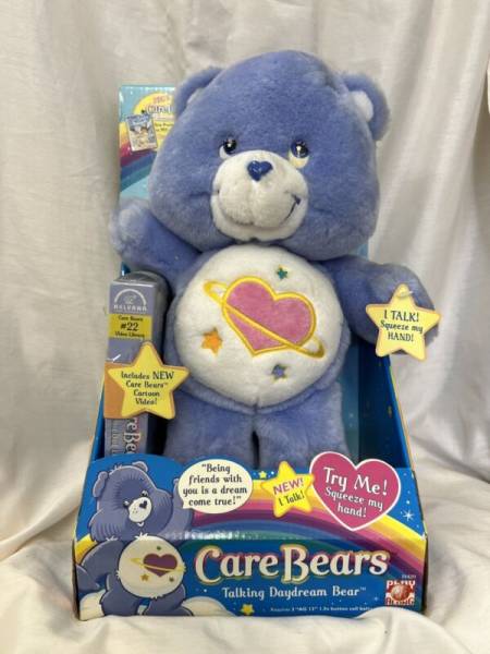 Care Bears 13” DayDream Bear Heart Talking Plush with VHS NIB