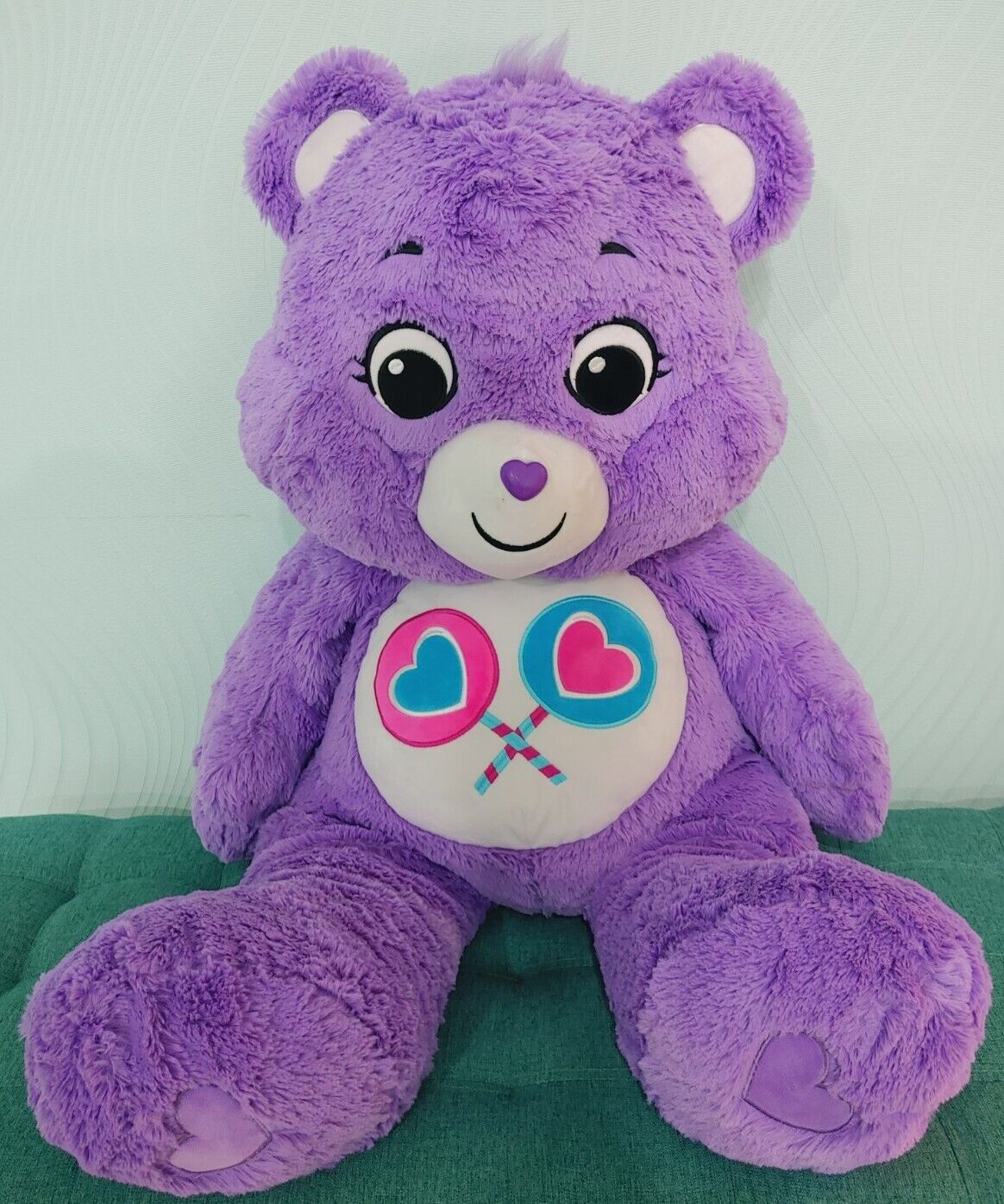 Care Bears Jumbo Share Bear Purple Lollipops Plush 36” Costco 2020 RARE NWOT ?